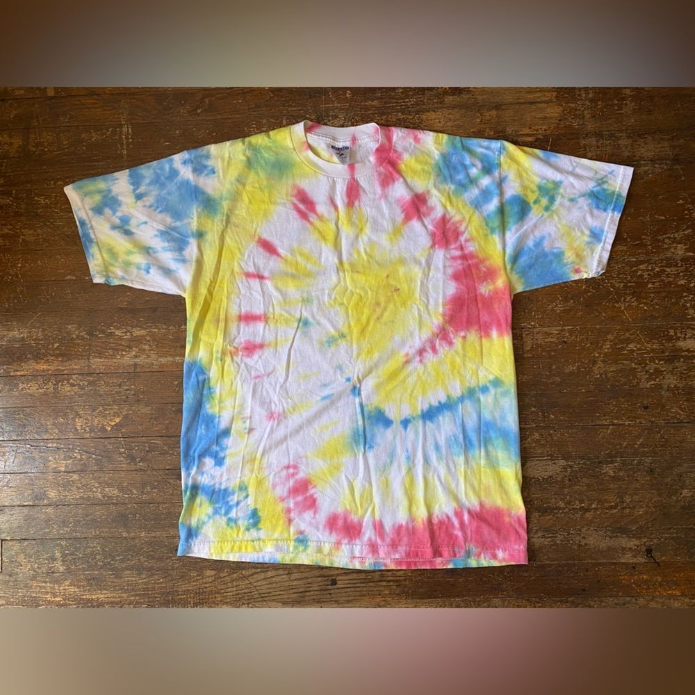 Handmade Tiedye Yellow Pink Blue Mens Size XL